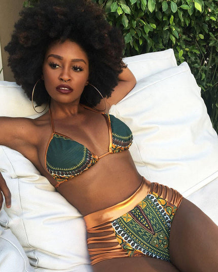 Damski dwuczęściowy strój kąpielowy bikini w brazylijskim stylu z wycięciami