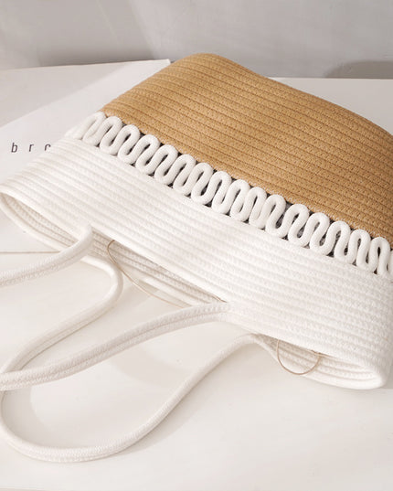 Duża torba plażowa z ozdobnym splotem