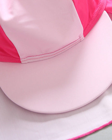 Kostium kąpielowy dla dziewczynki z czapeczką w zestawie